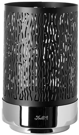 Fink elegantes Windlicht ohne Glas 26 cm hohes schwarzes Stimmungslicht für LED-Kerzen