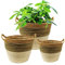 KMERCE Lot 3 Caches Pot Fleur en Osier, Panier à Plantes d'Intérieur, Pots de Fleurs décoratif en jonc de mer Seagrass avec Doublure Plastique Étanche, Panier de Rangement, diamètre de 18cm,22cm,25cm
