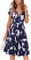 OUGES Women 2024 Summer Casual Dress V Neck Short Sleeve Ladies Spring Mothers Day Midi Dress(Floralz30-419,M)