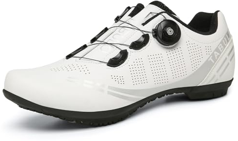 PENXZT Fahrradschuhe Herren Damen Atmungsaktive Radsportschuhe Mountainbike-Schuhe No-Lock Innenfahrradschuhe,Weiß,39 EU