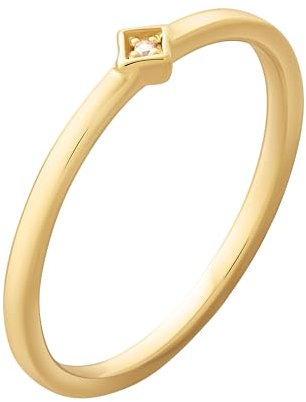 cai Damen Ring 925 Silber vergoldet Zirkonia Raute 925/- Sterling Silber Glänzend Zirkonia gelb 276270005V