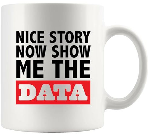 Panvola Nice Story Now Show Me The Data Funny Data Analyst Gifts Data Science Scientist Boss Coworker Office Employer from Employee Novelty Drinkware Ceramic Mug 11 oz White