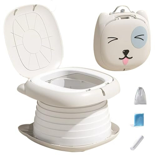 Travel Potty,Kids Potty Training Toilet Seat with Splash Guard - Lightweight Portable Potty Great for Travel - Fun Kids Toilet Seat to Encourage Practice for Toddler Baby Children Infants(Grey)
