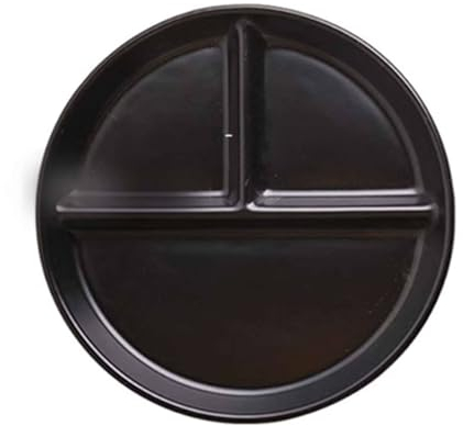 TYMYYS Piastra Di Controllo Della Porzione In Tinta Unita, Piastra Di Controllo Della Porzione In Ceramica Per La Perdita Di Peso, Piatti Compartimento, Piatto Diviso-Nero-A, FK2BCF222CI32CC