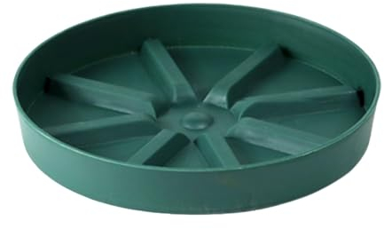 Platos de Jardín para Macetas, Platos Transparentes, Plato para Macetas, Bandejas de Goteo para Macetas, Accesorios de jardinería, para Interior Exterior Jardín (Verde)