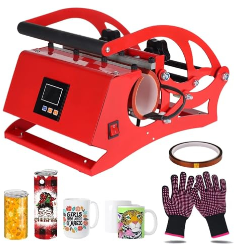 NVYAZJ Máquina de Prensa de Calor para Vasos, 500 W, Prensa de Calor para Tazas, sublimación DIY con función de protección contra sobrecalentamiento de 20 oz 0-428 ℉, fácil de operar, impresión