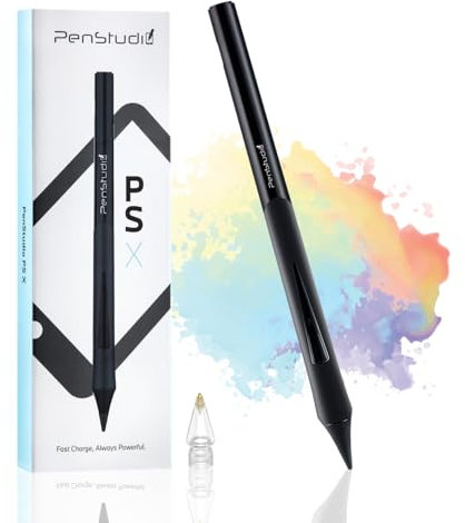 Penstudio Pencil for Apple iPad 2018-2024丨Ergonomic Grip & Efficient Shortcuts丨 Replace for Apple Pencil USB-C 2nd Generation, Take Notes & Draw, App, Palm Rejection.