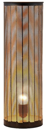 Marrakesch Tischlampe Nachttischlampe 48cm groß | Aesthetic Deko Lampe Stehlampe im Wohnzimmer Schlafzimmer oder Kinderzimmer | Moderne Tischleuchte Aigna aus Metall schwarz gold E27 Lampenfassung