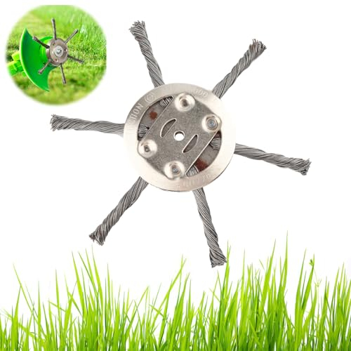 Stahldraht Freischneider Trimmer Kopf, Rasentrimmer-Fräskopf, Unkraut-Drahtbürste, Gras Freischneider für Moos-Rostentfernung, Garten-Rasentrimmerkopf-Rasenmäher-Elektrowerkzeug (6 Kopf)