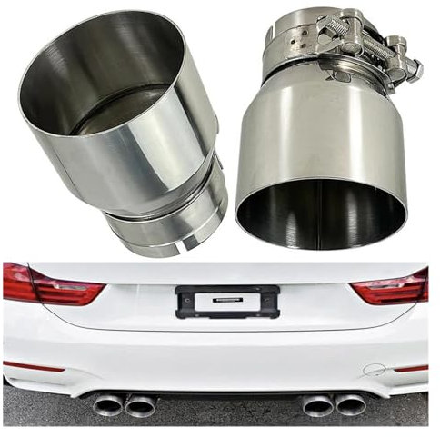 Tail Throat 1Pcs Fit For BMW M2 F87 M3 F80 M4 F82-70mm Inlet 2.75inch Car Muffler Exhaust Tips Pipes Clamp Bolt Connection Stainless Steel Exhaust Tip
