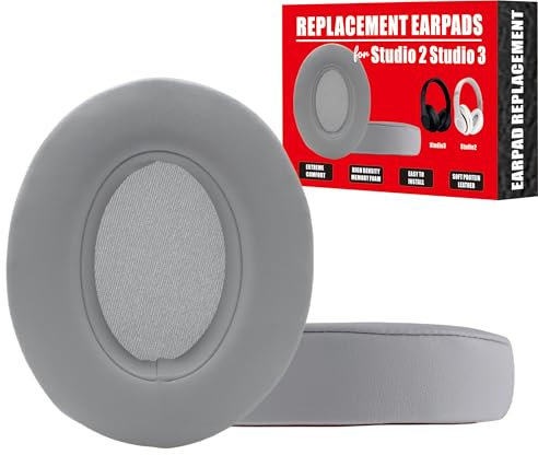 Studio 3 Ear Pads Replacement for Beats Studio 3 Replacement Ear Pads Parts for Beats Studio 2 3 Earpad Replacement Ear Pads Studio2 Studio3 Ear Cushions Replacement Ear Pads Shadow Gray Silver