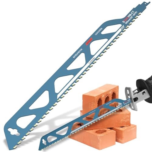 Reciprocating Saw Blades Masonry Concrete Saw Blade 10/12/18/20inch Universal Cutting Recip Sabre Saw Blade, Alloy Steel Cutting Blade for Cement Composite Panels Bricks Wood(20inch)