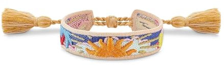 THOMAS SABO Damen Gewebtes Armband mit Sonne, Palme und Kaktus Polyester ACC0047-302-7