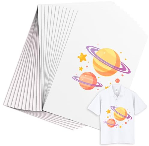 ASelected 100 Sheets Heat Transfer Paper for T Shirts,Premium Inkjet T Shirt Transfer Paper for White and Light Fabrics,A4 Printable Heat Transfer Paper for Inkjet Printer,for Cups,Cloth,Bags,Pillows