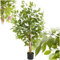TecTake® Plante Artificielle Ficus Artificiel 120cm Fausse Plante Interieur Arbre Vert Arbre Artificiel Décoration Maison idéal pour Décoration Salon Chambre Cuisine Dressing Chambre Enfant Bureau