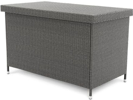 di volio Gartenbox Varise, Auflagenbox 740 L, für Kissen oder Gartengeräte, mit abschließbarem Deckel, wasserdicht & wetterfest, bis 220 kg (Grau)
