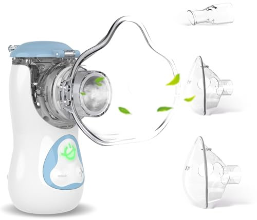 FEELLIFE Aerosol Portatile Silenzioso Typc-C Ricaricabile, Aerosol per Adulti e Bambini Velocità di Nebulizzazione Regolabile (Blu)