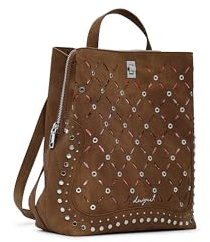 Desigual Rucksack Freizeitrucksack Yankee Metal Patch Sumy Mini Backpack Camel braun