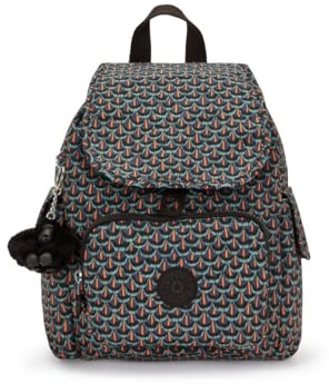 Kipling CITY PACK MINI Kleiner Rucksack, Geo Feather (Schwarz)