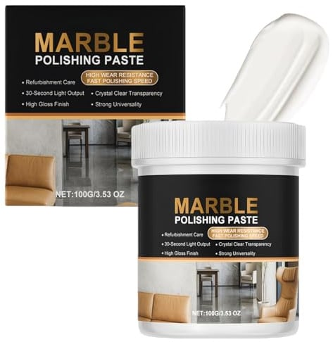 Scrub Marble Polishing Paste Kit,Stone Polishing Machine & Furniture Wax,Restores Shine, Removes Scratches,Water Stain & Fingerprint Resistance,Easy to Use Stone Cleaner & Polish,Effective