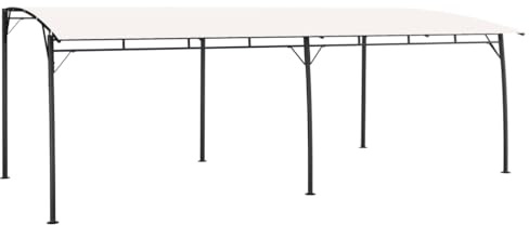 Pergola da giardino, 6 x 3 m, colore bianco crema, robusta copertura in acciaio verniciato a polvere, protezione solare per feste in giardino ed eventi