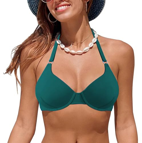Rayson Top Bikini da Donna Push up Reggiseni Bikini a Triangolare Classico con Scollo a V Allacciatura al Collo
