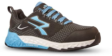 U-Power Don't Worry... BE Happy! Vhagar Professionelle Sicherheitsschuhe Unisex - Erwachsene, schwarz himmelblau, 38 EU