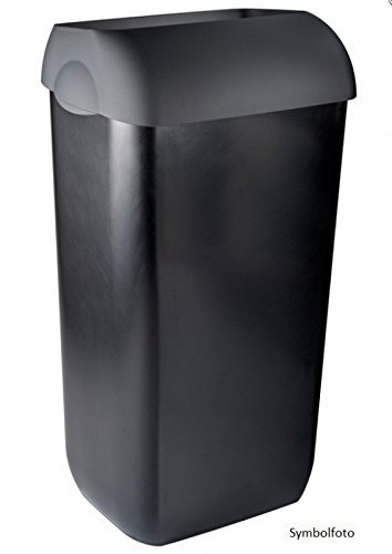 Metzger Poubelle 25 l pour montage mural – en blanc, noir ou argent, couleur : argent