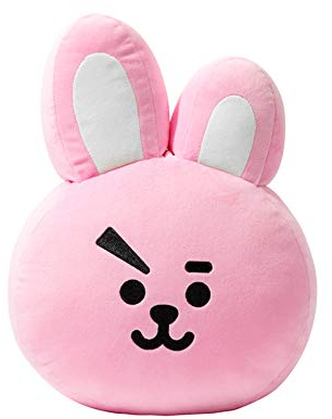 Adorable coussin en peluche douce avec motif de dessin animé (lapin, L)