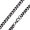 DonDon Collana da Uomo Acciaio Inossidabile Argento-Nero Lunghezza 52 cm - Larghezza 0,4 cm