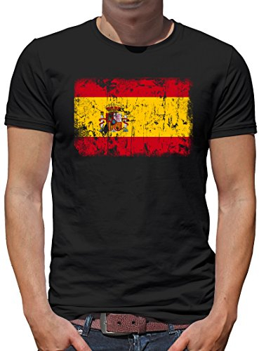 TShirt-People Spanien Vintage Flagge Fahne T-Shirt Herren XXL Schwarz