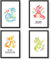 Papierdrachen 4 Premium Poster DIN A4 | Personalisierte Wandbilder für Kinderzimmer - Drachen - hochwertige individualisierbare Kunstdrucke | Dekoration | Wandbild mit Namen