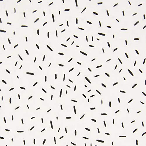 SCHÖNER LEBEN. Baumwolljersey Jersey Konfetti Striche weiß schwarz 1,45m Breite