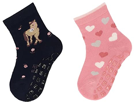 Sterntaler Baby - Mädchen Abs-söckchen Dp Pferd+herzen Hausschuh-Socken, Rosa, 22 EU