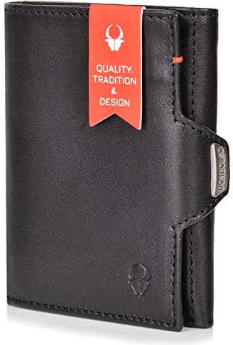DONBOLSO Wallet NextGen Leder - Slim Wallet ohne Münzfach (Nappa Schwarz)