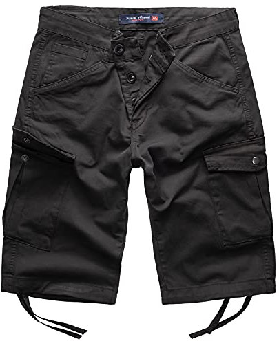 Rock Creek Herren Cargo Shorts Chinoshorts Kurze Hose Short Cargoshorts Sommer Kurzehose Sommerhose Bermudas Stretch Short RC-393 Schwarz W40