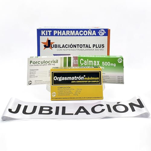 LINFORMAL KIT REGALOS ORIGINALES JUBILACION | CONTENIDO CAJAS CON CARAMELOS Y BANDA (FELIZ JUBILACION) TARJETA JUBILACION | KIT JUBILACION PLUS (JUBILACION HOMBRE)