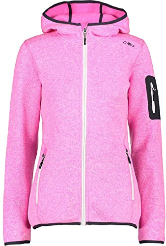 CMP - Damen-Knit-Tech-Jacke mit fester Kapuze, Lila Fluo-Titan, D36