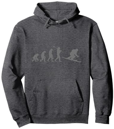 Ski und Evolution des Skifahrers Pullover Hoodie