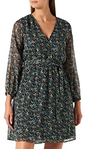 ONLY Damen Onlcera 3/4 Short Dress Wvn Noos Kleid, Balsam Green/Aop:fall Ditsy, XS