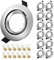 Yiahin 12x Einbaustrahler GU10 Schwenkbar Einbaurahmen GU10 68mm Rund Nickel gebürstet Metall Einbauleuchte Einbaurahmen Optik, Inkl. GU10 Fassung für LED oder Halogen Leuchtmittel