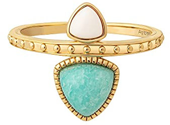 cai Damen Ring 925/- Sterling Silber Glänzend Amazonit gelb 274270265