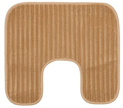 Gözze - Rutschfester Weicher Toilettenteppich in U-Form, 100% Polyester, 50 x 45 cm - Sand