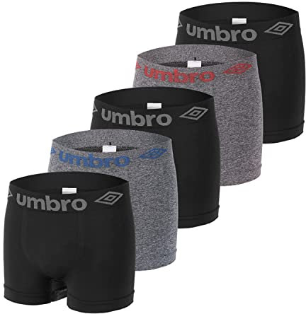 Umbro Homme Umbw/1bsx5 Boxeur Ajusté, Noir/Gris, S-M EU