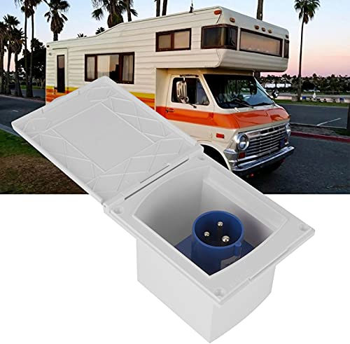 16A 220V-240V Wohnmobil-Steckdose, wasserdichte Steckdose, externe 3-polige bündige Steckdose für Wohnmobil, Wohnwagen, Wohnwagen