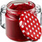 KADAX Bocaux hermétiques en verre de 200 ml, petits plateaux avec couvercle à vis pour fruits en conserve, confitures et miel (lot de 50, pois rouges)