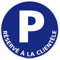 Panneau de Signalisation Alu. Panneau Interdiction. Panneau Parking, Panneau d'information Aluminium 2 mm - Diamètre 450 mm - Parking reservé à la clientèle -
