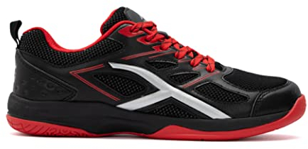 Hundred Herren Xoom Badminton Shoe, Black/Red, 45 EU