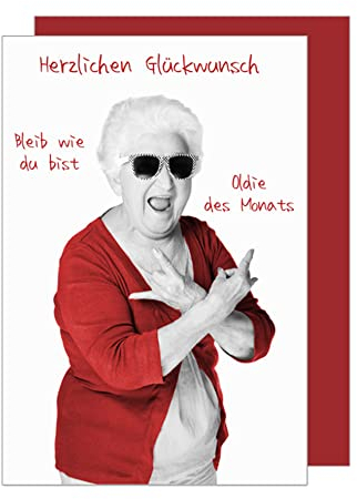 Edition Seidel Premium Geburtstagskarte mit Umschlag. Glückwunschkarte Grusskarte Billet Geburtstag Karte Happy Birthday Oma Frau Oldie Humor lustig (G874 SW023)