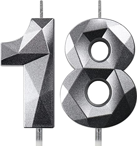 Geburtstagskerzen Zahlen Kerze 18 Tortendeko 18. Geburtstag Kerzen Geburtstag Silber Zahlen Geburtstagskerzen für Torte